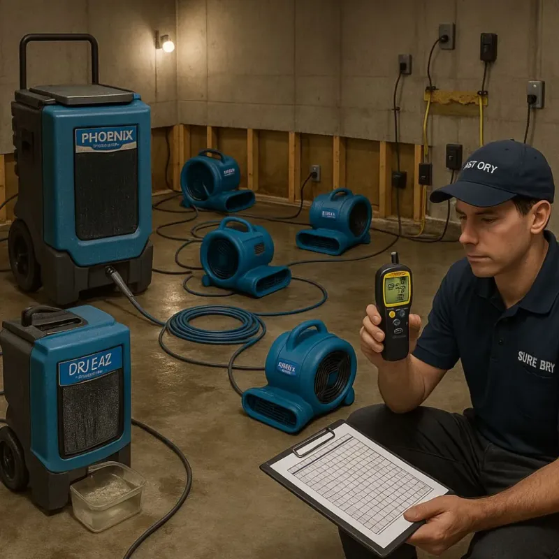 Structural Drying and Dehumidification process in Maroa, IL